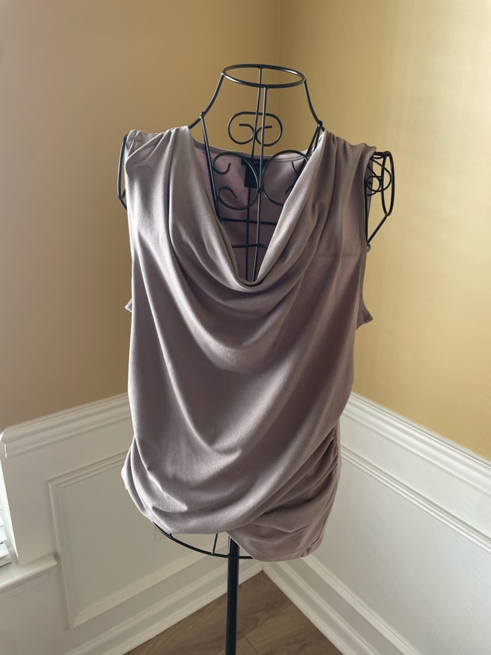 Ann Taylor Mauve Sleeveless Draped Cowl Neck Camisole